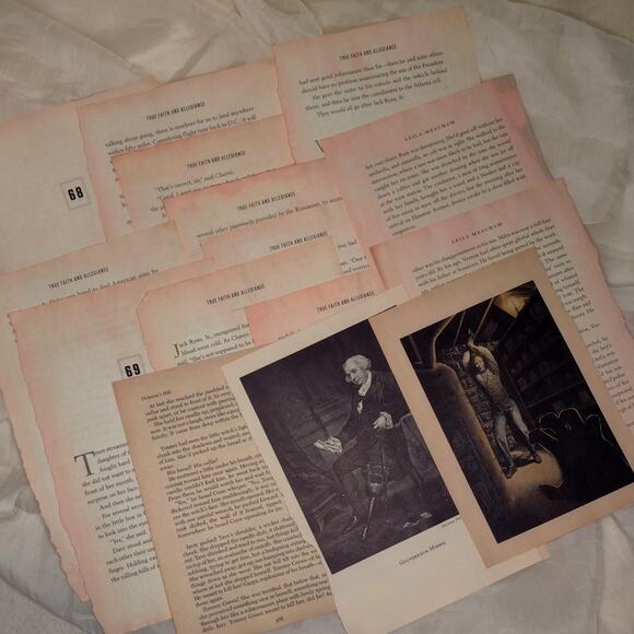 50 Pink Dyed Book Pages, Hand Dyed Papers, Junk Journal Supply - Picture 3 of 7